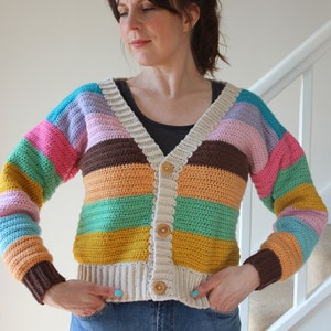 The Perfect Cardigan. A Striped Crochet Cardigan PDF written pattern. image 4