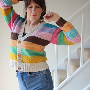 The Perfect Cardigan. A Striped Crochet Cardigan PDF written pattern. image 3