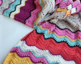 Crochet Ripple Scarf PDF Pattern