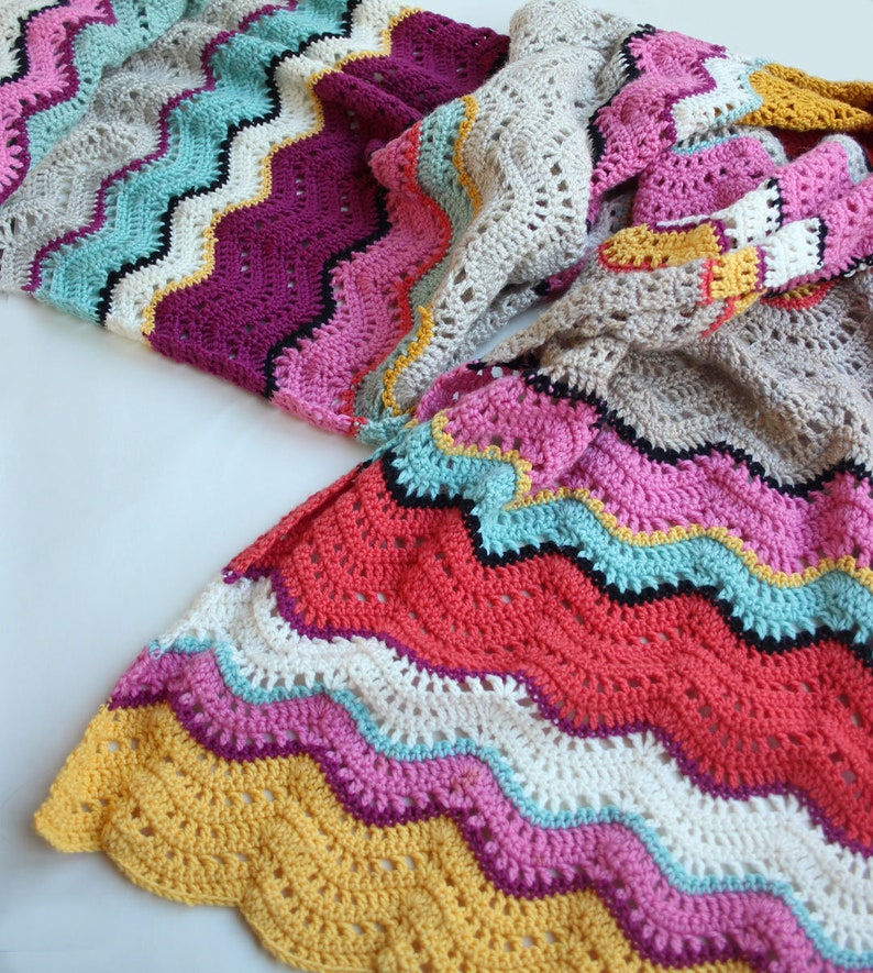 Crochet Ripple Scarf PDF Pattern Etsy