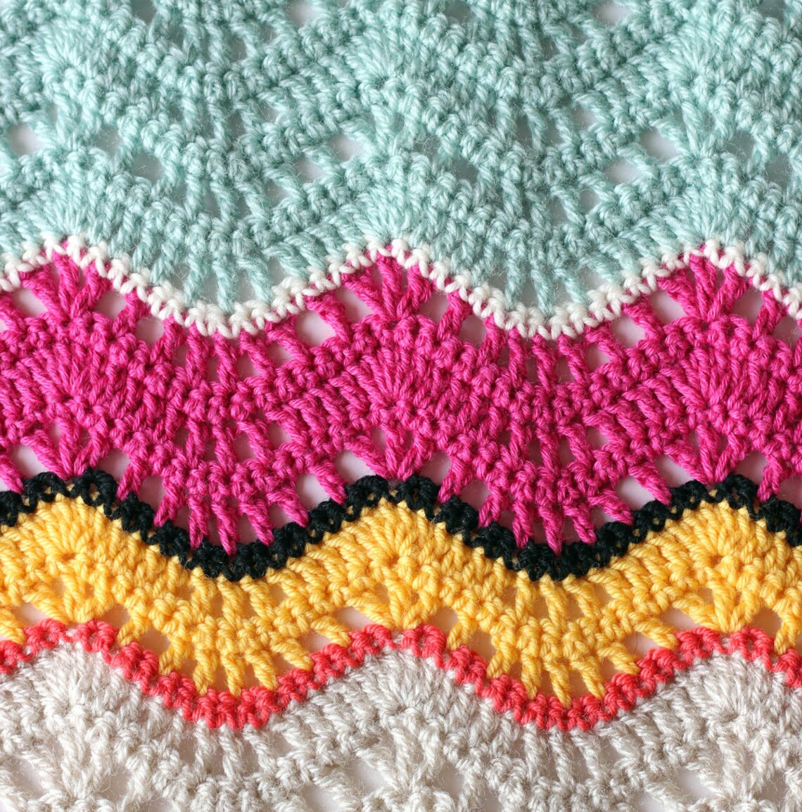 Crochet Ripple Scarf PDF Pattern Etsy