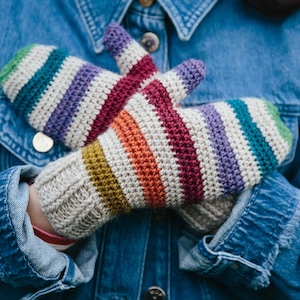 Bifrost crochet mittens. A PDF written Pattern. image 1