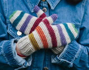 Bifrost crochet mittens. A PDF written Pattern.