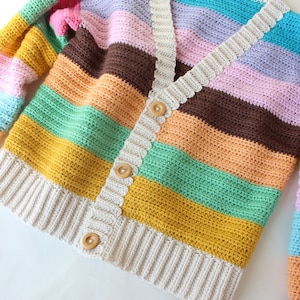 The Perfect Cardigan. A Striped Crochet Cardigan PDF written pattern. image 2