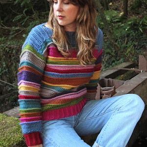 Riley, a Written PDF Crochet Sweater (jumper)  Pattern.