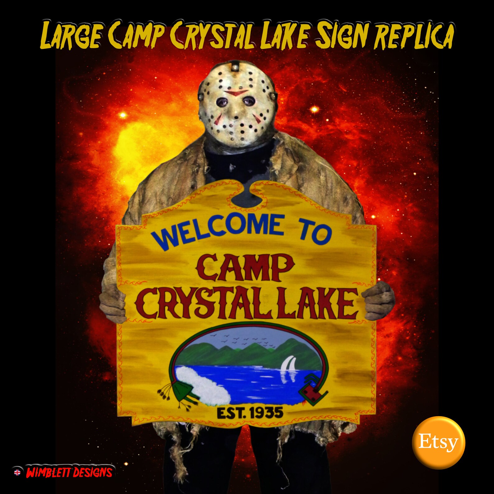 LARGE Friday the 13th Camp Crystal Lake Movie Sign Replicas Etsy