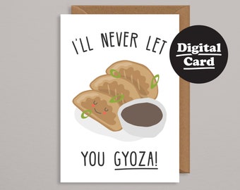 Printable Valentines card.Funny Printable Valentines card.Downloadable Valentines card.Digital Valentines Card.Instant Download.gyoza.food