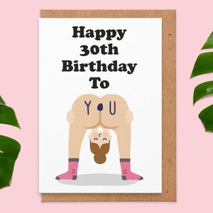 30th Birthday card, 30th Birthday Gift For Her, Funny 30th Birthday card For Girlfriend, Wife, Best Friend, Sister, Funny 30th Card, Rude image 1