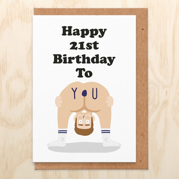 Funny 21st Birthday Card, 21st Card, Funny Naked Man 21st Birthday, For Boyfriend, Husband, Best Friend, Brother, Him, 21st Birthday Gift