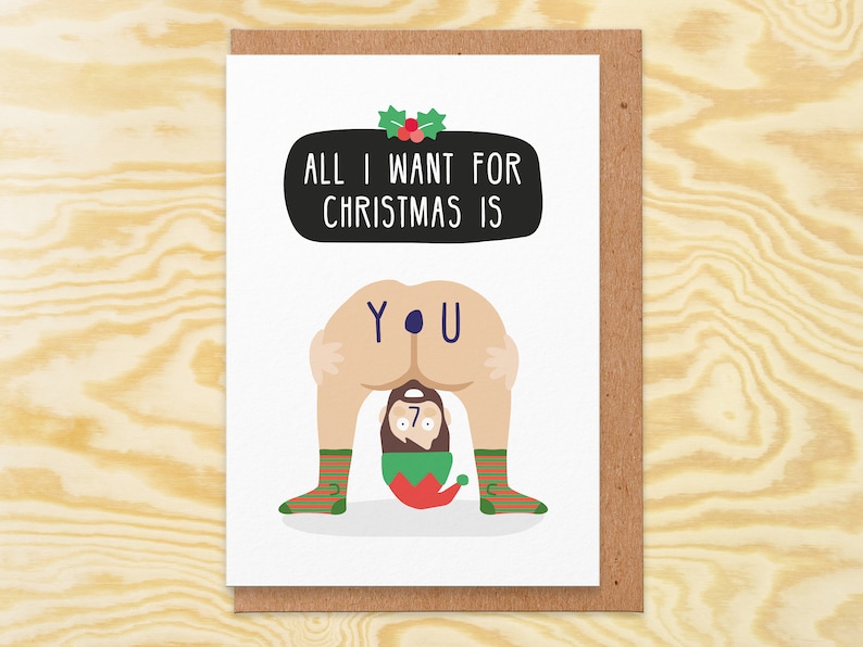 Christmas card.funny christmas card.christmas card handmade.Naked christmas.set.christmas cards for him.for her.girlfriend.boyfriend.wife.