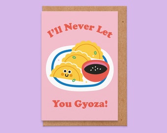 Anniversary card.Funny anniversary card.anniversay card for boyfriend.for men.for husband.for girlfriend.for wife.pun anniversary card.gyoza