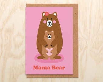 Mama Bear - Classic Mothers day card, Beautiful Mother's Day Card, Cute Mothersday Card For Mum, funny, From Son, From Daughter