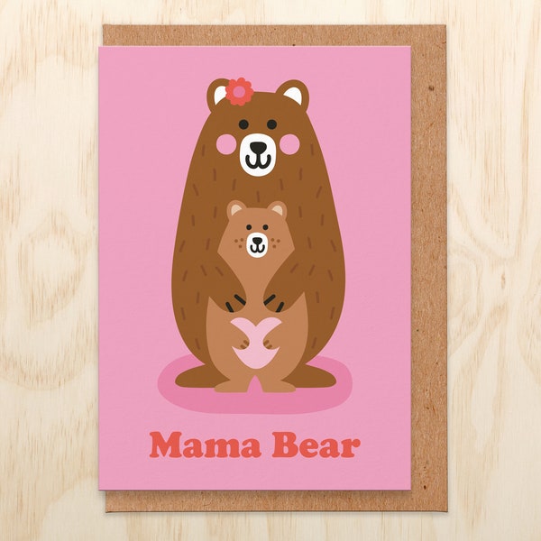 Mama Bear - Classic Mothers day card, Beautiful Mother's Day Card, Cute Mothersday Card For Mum, funny, From Son, From Daughter