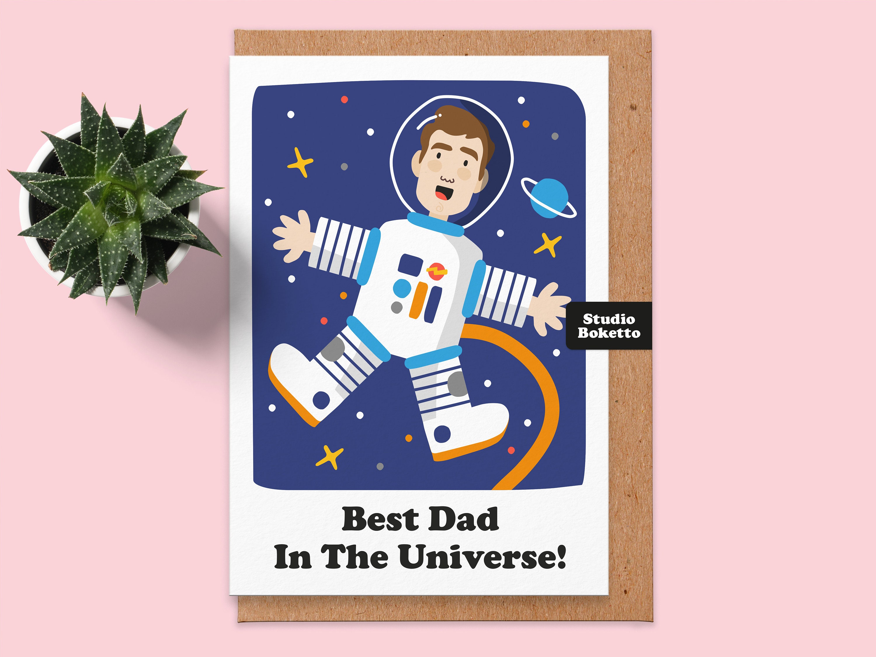 Funny Fathers Day Card.best dad in the universe.nasa.space Etsy