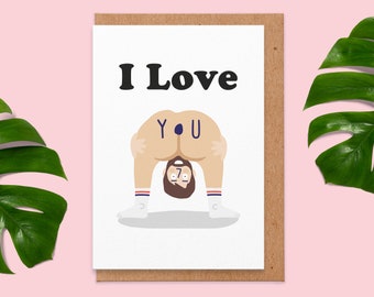 Funny Anniversary Card, I Love You Bum Rude Anniversary Card, For Him, Husband, Wife, Boyfriend