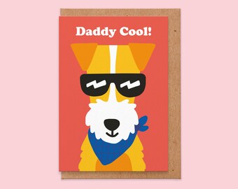 Fathers Day Card.Fathers Day card from dog.from pet.for dog lovers.Daddy cool.fathers day gift.card for dog lovers.fathers day card funny