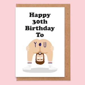 30th Birthday Gift For Him, 30th Birthday card, Funny 30th Birthday card For Boyfriend, Husband, Best Friend, Brother, Rude 30th Card, Naked image 1