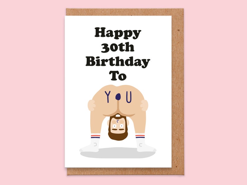 30th Birthday Gift For Him, 30th Birthday card, Funny 30th Birthday card For Boyfriend, Husband, Best Friend, Brother, Rude 30th Card, Naked image 1