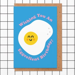 Wishing You An Eggcellent Birthday Card - Punny Birthday Card