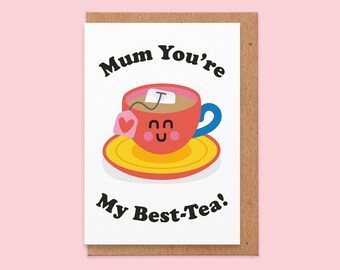 Muttertag card.mothers day card funny.mum you are my best-tea.best friend card.tea.china cup.mothers day card handmade.birthday card mum