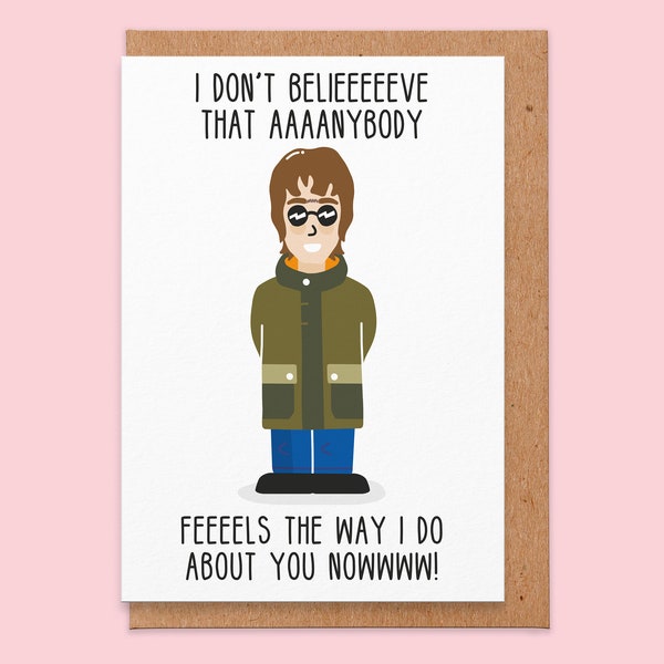 Britpop Valentines Card, Anniversary Card, Love Card, Music Manchester, Cool Valentine's Card, Funny, For Husband