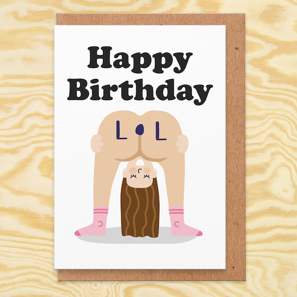 Funny LOL Birthday Card For Her, Bum Birthday Card, Rude Birthday Card For Girlfriend, For Wife, For Sister, For Friend, Joke Birthday Card