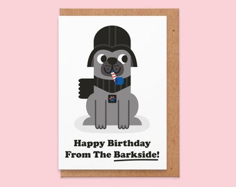 Happy Birthday From The Barkside Card - Sci-Fi Birthday Card, For Boyfriend, Him, Brother, Sister, Dad