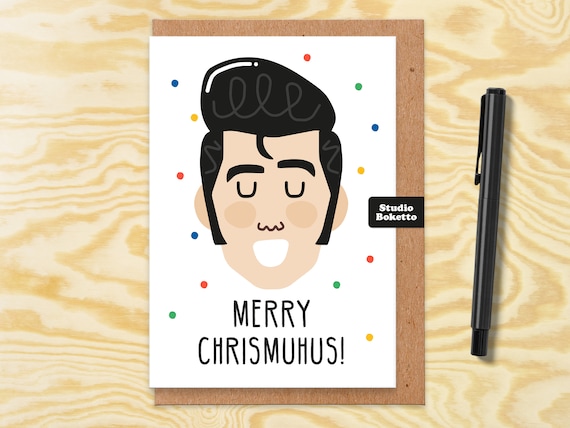 Elvis Presley Christmas Card Christmas Card Wife Christmas Etsy