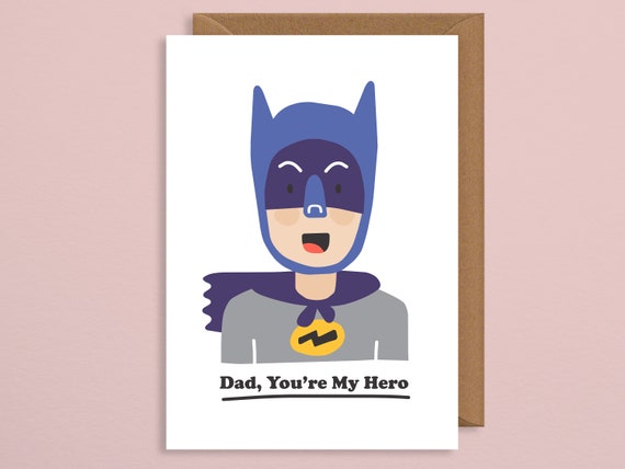Batman fathers day card.Superhero card.you're my | Etsy