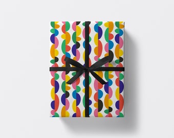 Eco-Friendly Wrapping paper, Abstract Pattern Gift Wrap, Contemporary, Bold, Colourful, Occassion Wrapping paper, Cool Wrapping paper Sheet