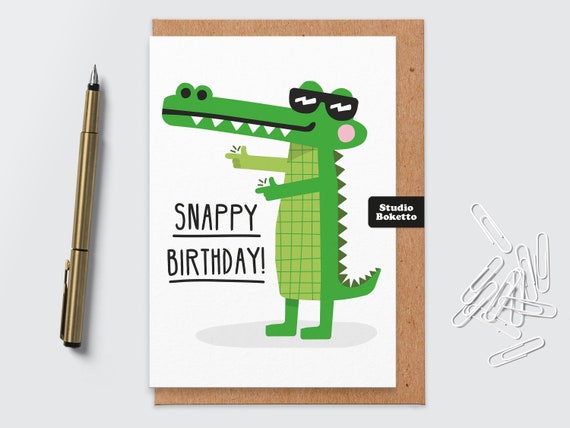 Geburtstagskarte Freund Lustig Krokodil Geburtstagskarte Etsy