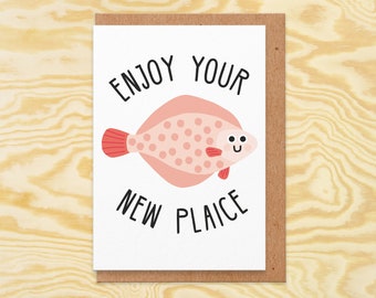 New home card. new house card.new house card. housewarming card. gift. funny.pun card.funny new home card.enjoy your new plaice.handmade