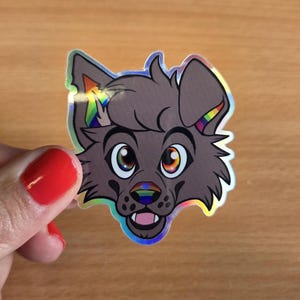 Sticker holographique pour chien Fierté