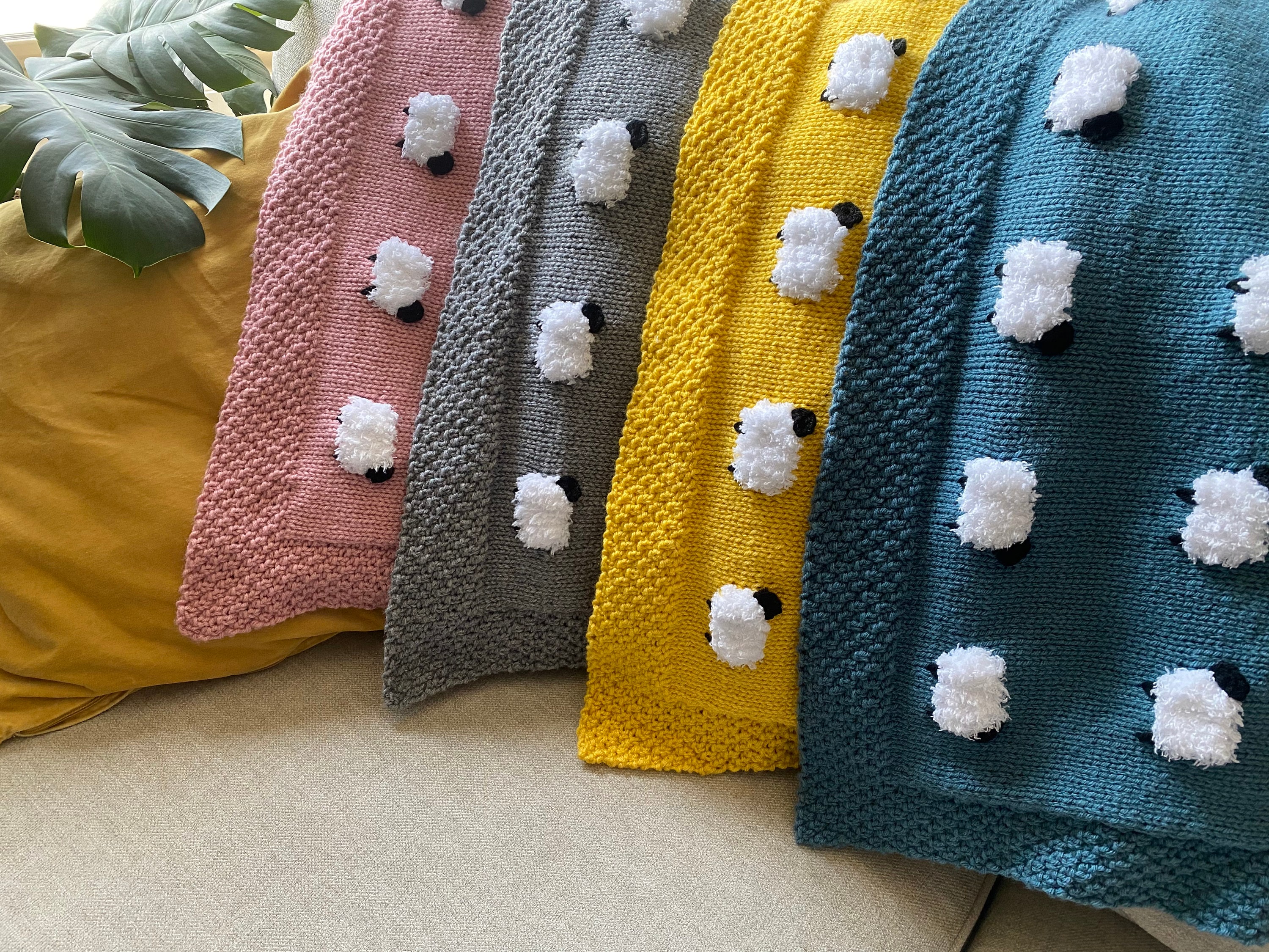 KNIT KIT Fuzzy Sheep Baby Blanket DIY Knit Baby Blanket Etsy