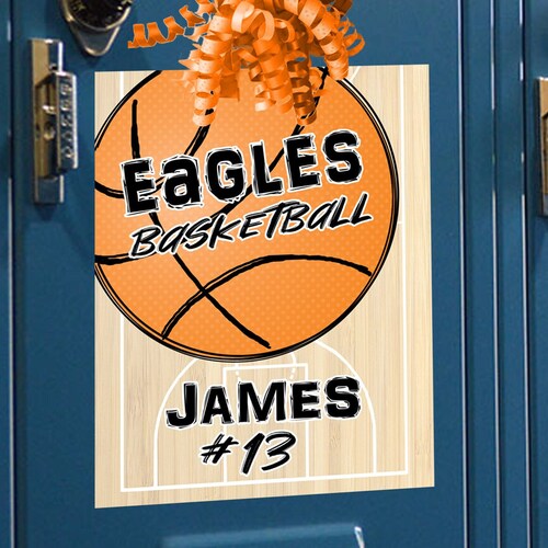 Basketball Locker Sign Basketball Team Printable Locker Signs Etsy