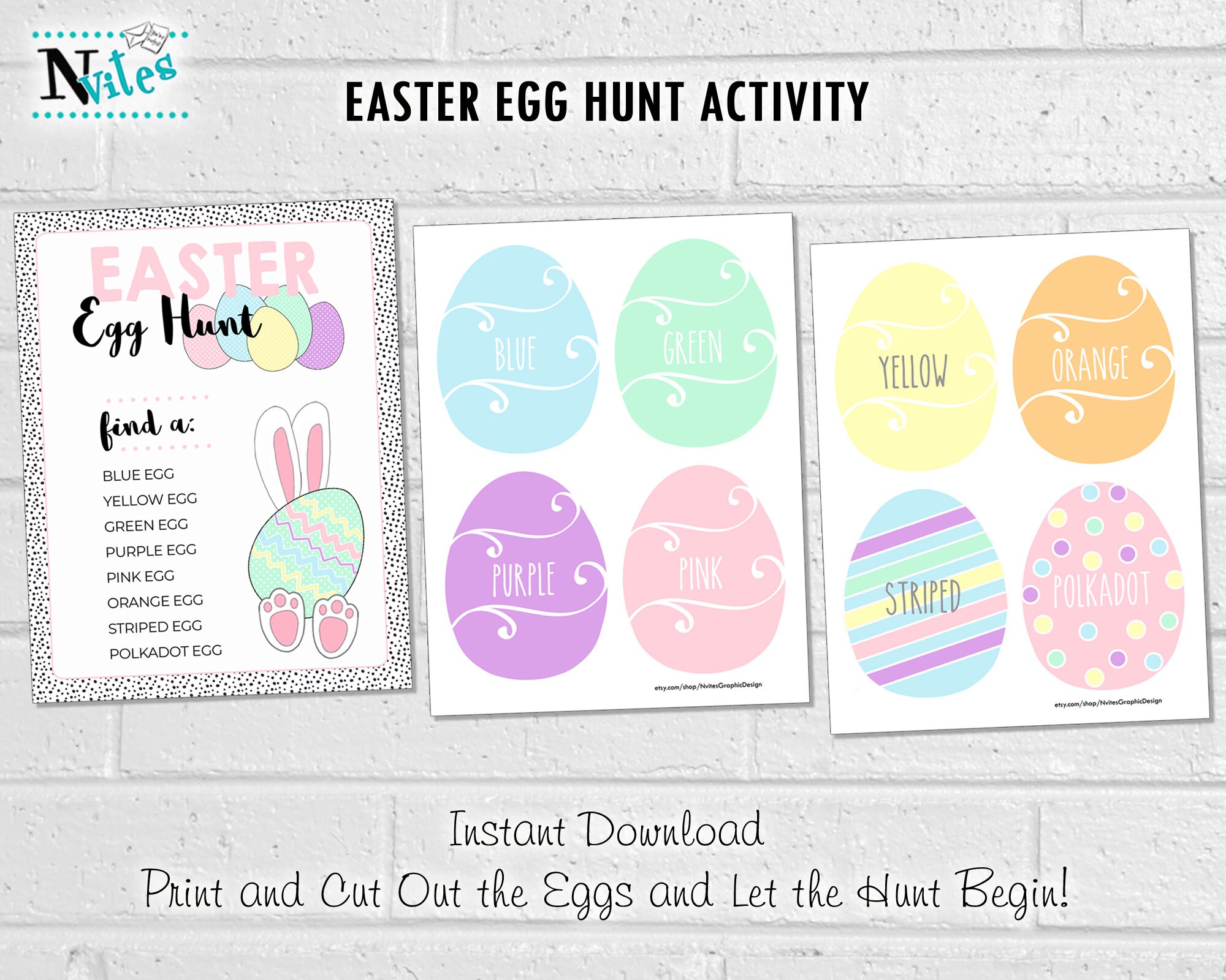 Easter Egg Hunt Game Kids Egg Hunt Activity Printable Egg Etsy