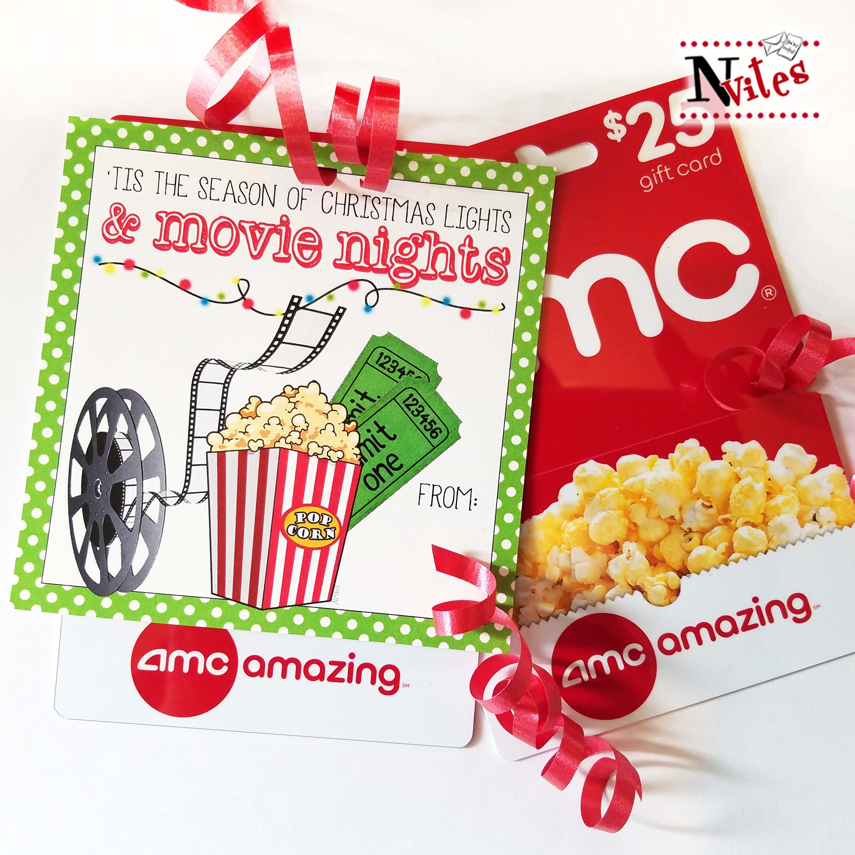 Christmas Movie Gift Card Tags Christmas Movie Night Gift | Etsy