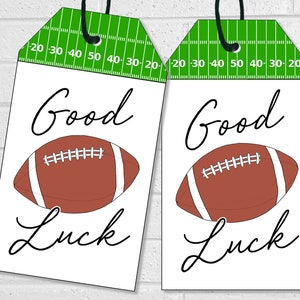 Football Good Luck Tags, Game Day Team Treat Tags or Labels, Printable Gridiron Party Favor or Stickers, Gift from Cheer Team