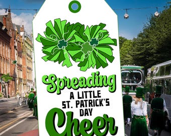 St. Patrick's Day Spreading Cheer Tags, Spirit Squad Goodie Bag Favors (Digital Download)