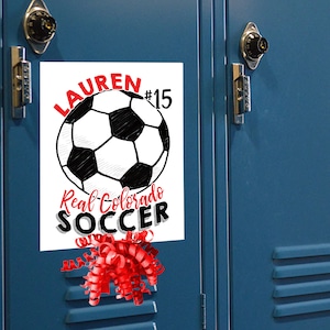 Soccer Locker Sign, Personalized Soccer Team Door Signs, Custom Soccer Room Decor, Printable ...