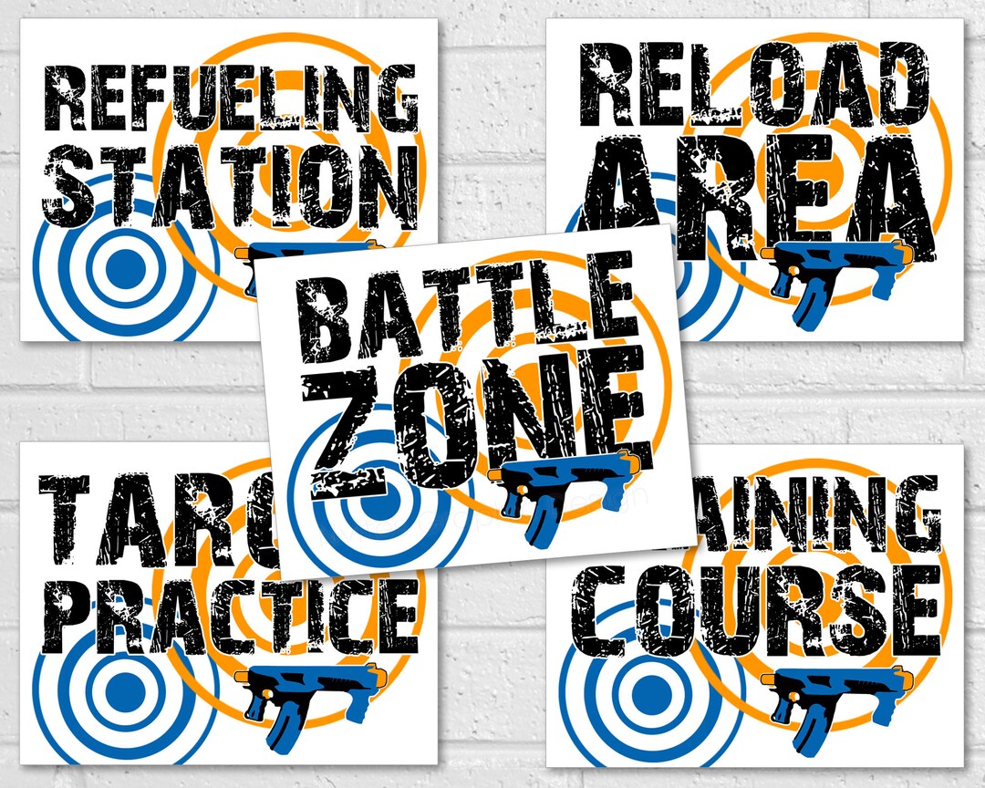 Dart Party Signs, Dart Battle Party Decor, Dart War Signs, Printable