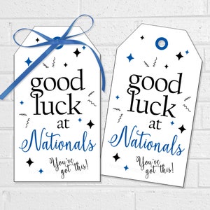 Etiquetas de buena suerte para el equipo nacional de animadoras y baile, etiquetas de regalo para el equipo de animadoras, pompones imprimibles para concurso, bolsas para el equipo de animadoras