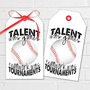 Baseball Good Luck Tags, Baseball Team Leckerli Etiketten, druckbare Ball Party Favor Tags oder Aufkleber, Teamwork Motivation Turnier Snacks