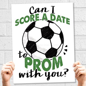 Prom Soccer Proposal Sign, Soccer Ball Score a Date, Ask Date to the Dance, Printable High School Prom Poster for Soccer Player image 5