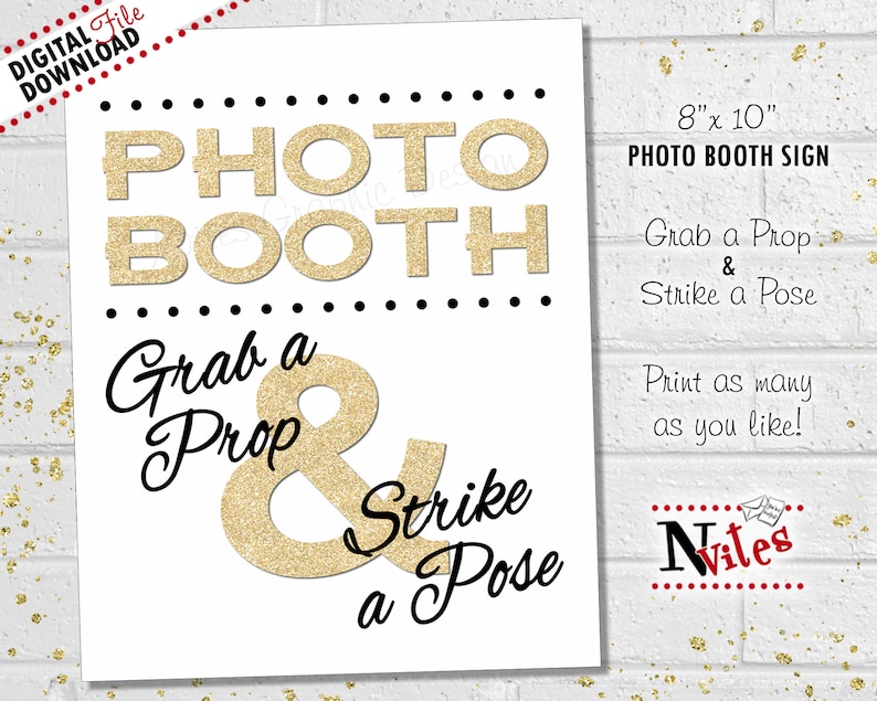 Selfie Photo Prop Display Sign Printable Black and White | Etsy
