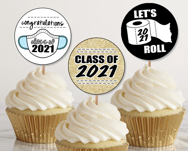 2021 Graduation Cupcake Toppers Quarantine Graduation 2021