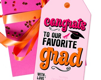 Grad Gift Tags, Congrats Hang Tags voor Graduate Class of 2024, Grad Gift Wrapping, Afdrukbare afstudeerkaart voor pakketten en tassen