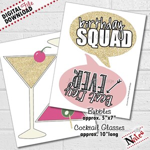 21st Birthday Photo Booth Props, Printable Birthday Selfie Props for ...