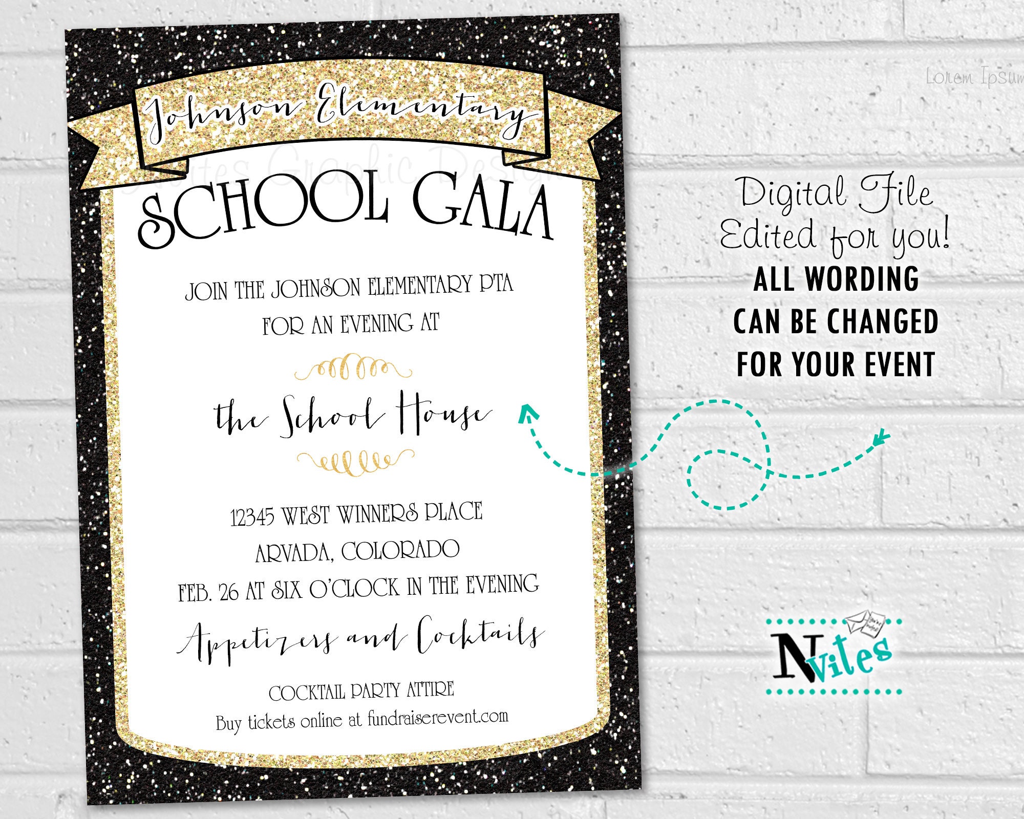 Auction Fundraiser Invitation School Silent Auction Event Etsy