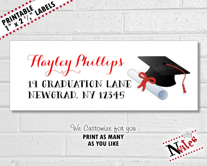 Address labels for graduation invitations